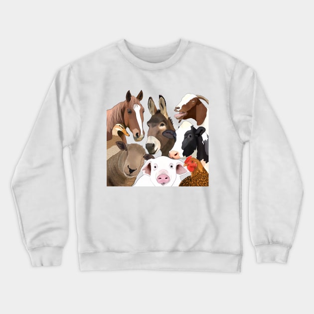 Farm animals Portrait Crewneck Sweatshirt by Suneldesigns